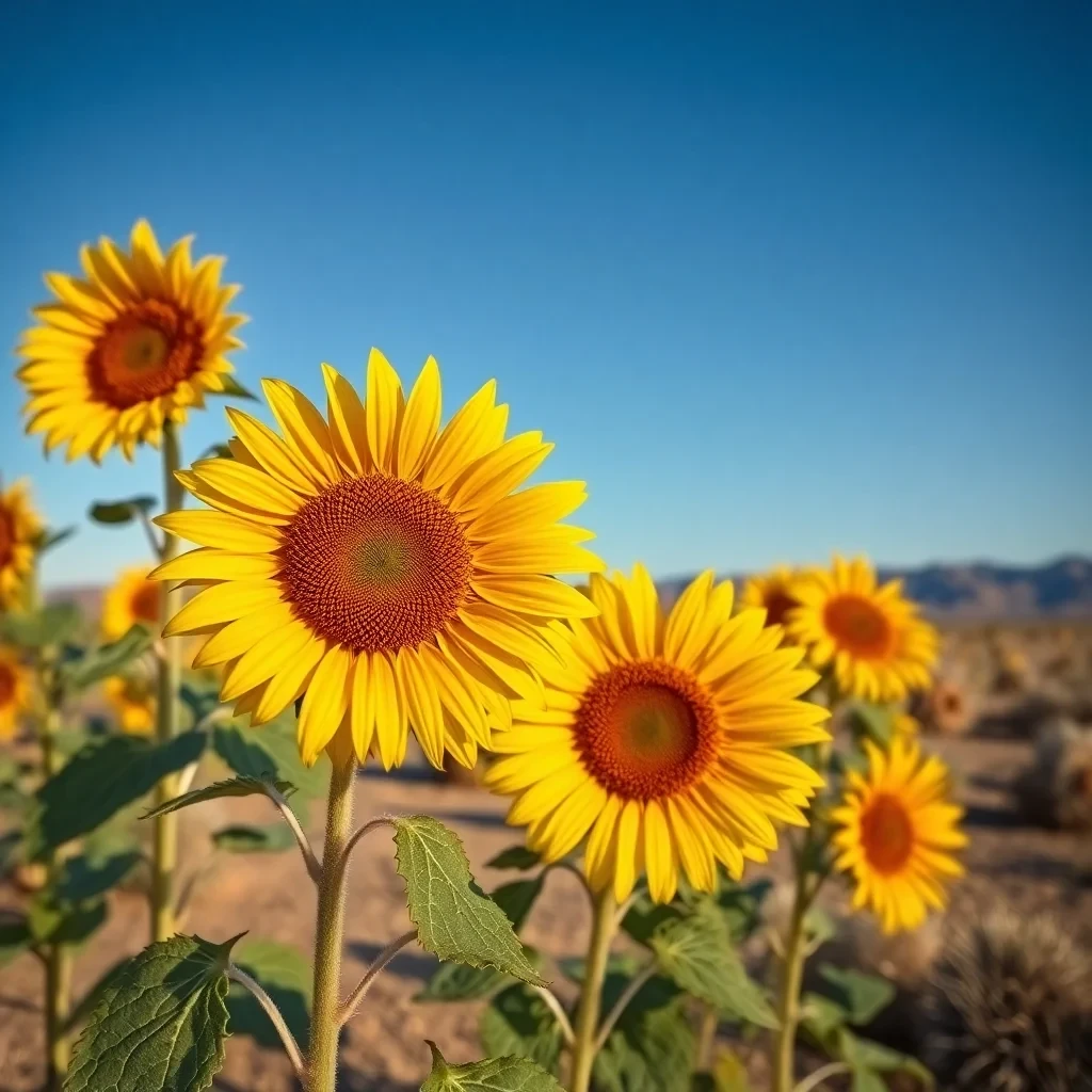 Slunečnice během dne