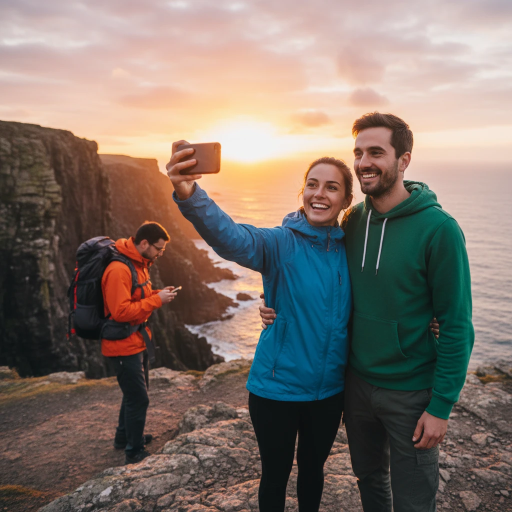 Fotografie s nechtěným turistou v pozadí