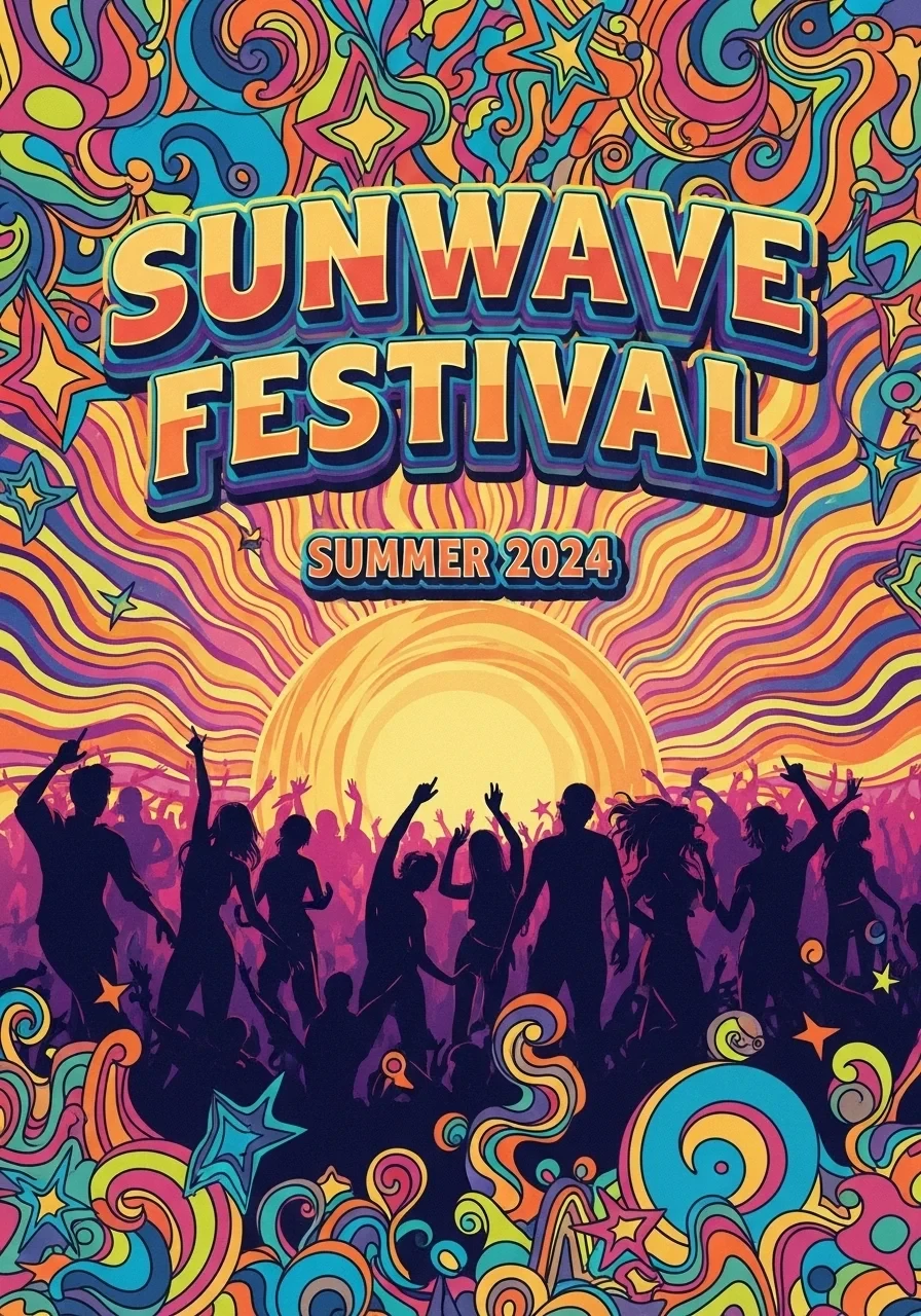 Festivalový plakát Sunwave Festival s názvem a rokem akce