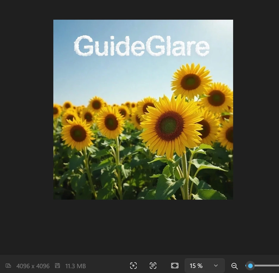 Pole slunečnic po AI upscalingu v rozlišení 4096x4096 s ostrými detaily