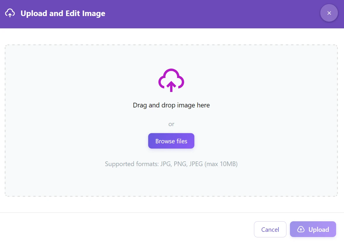 Uživatelské rozhraní AI aplikace GuideGlare pro nahrání fotky