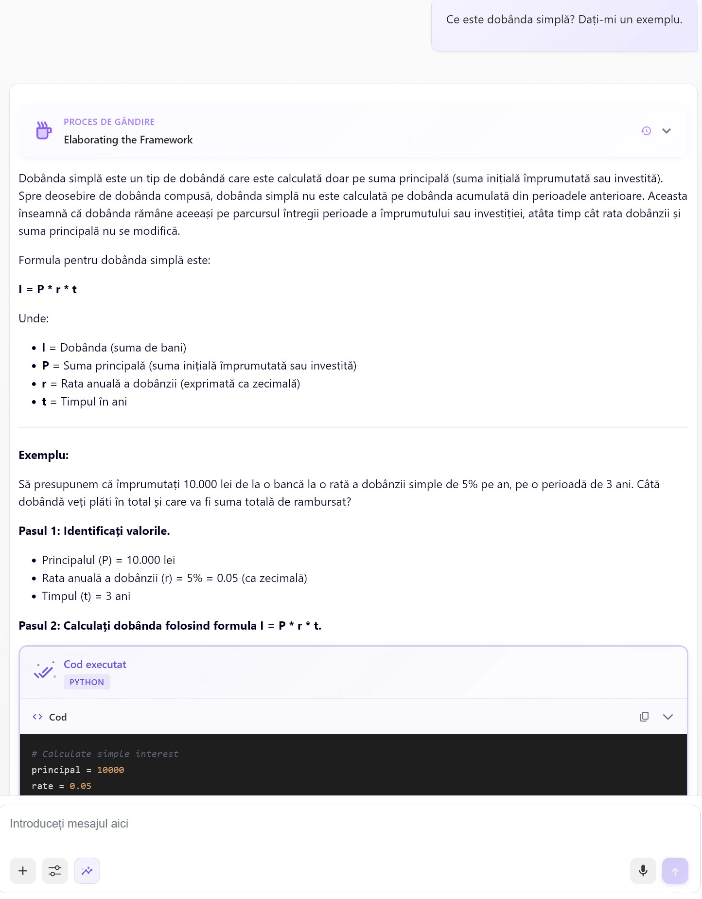 Chat AI care calculează și analizează date