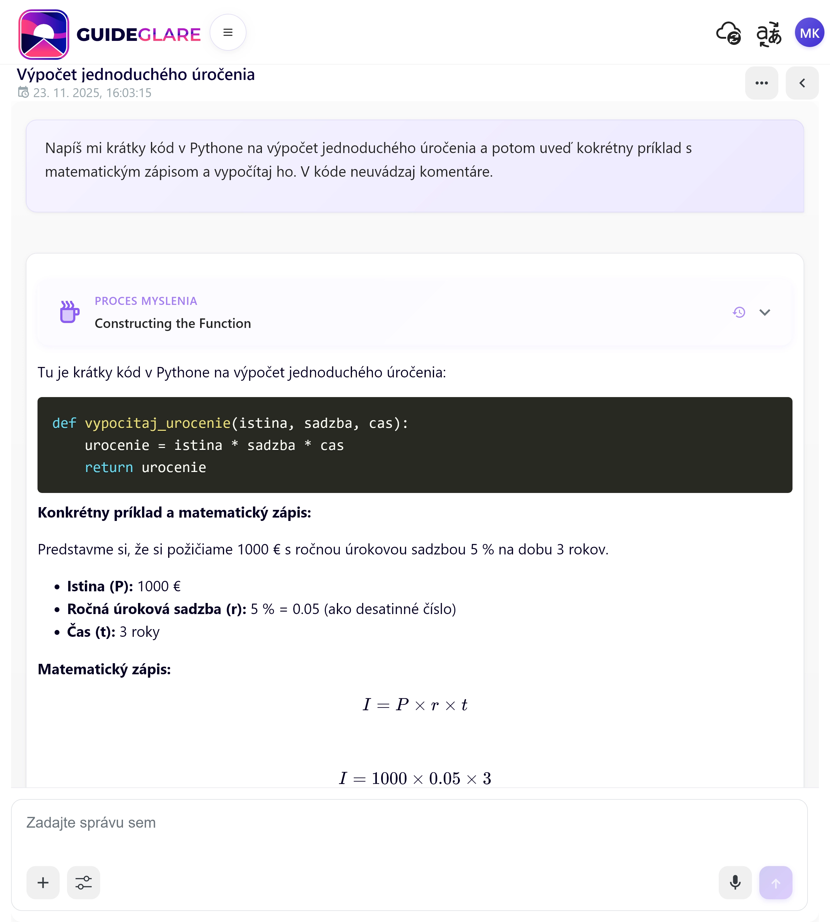 AI chat ktorý počíta a analyzuje dáta