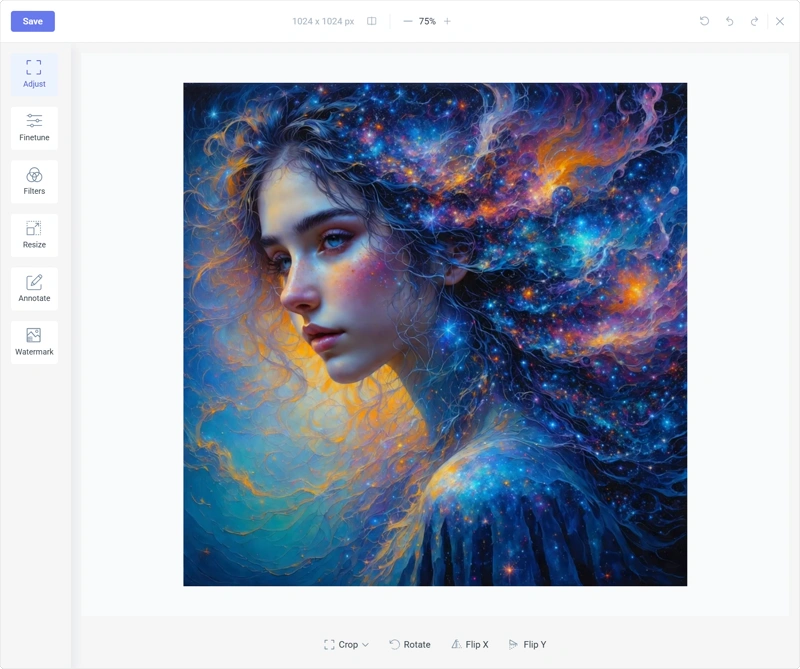 Online photo editor free - interface