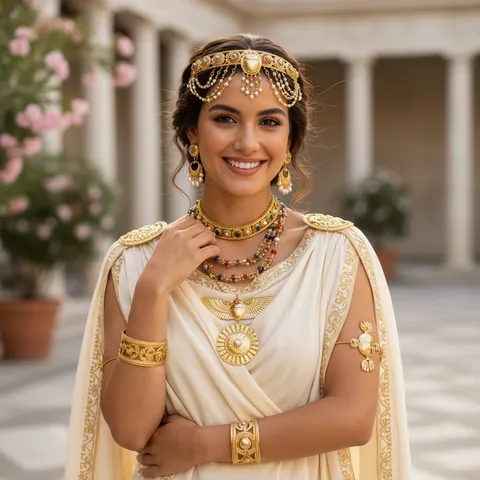 Retrato de IA de uma mulher como aristocrata da Antiguidade