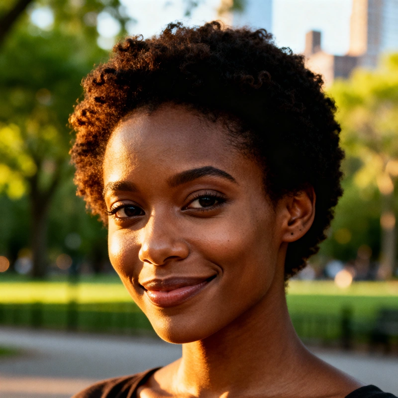 Fotorealistický portrét africké ženy.