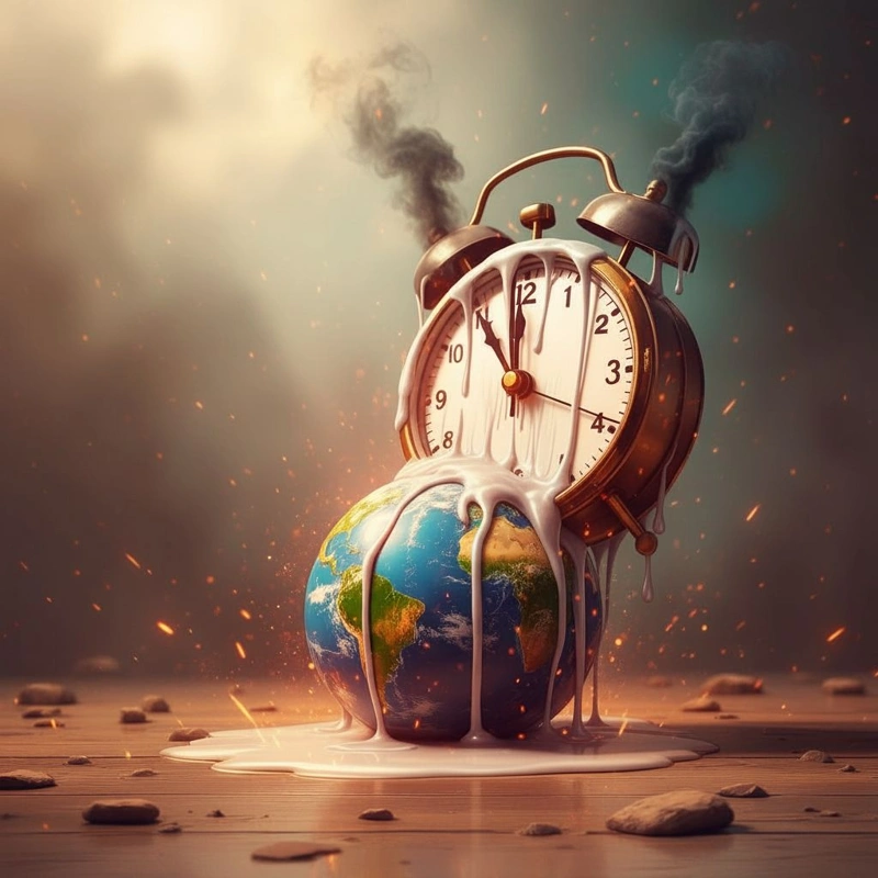 Konzeptionelle Illustration für einen Artikel über die globale Erwärmung.