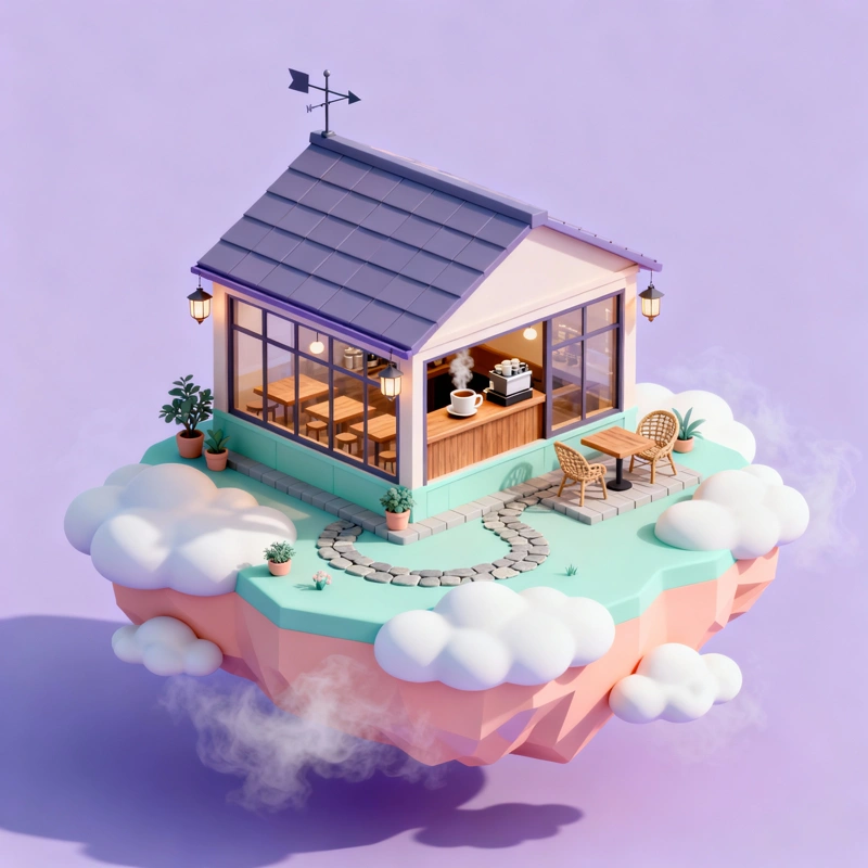 AI drawn visualization of a cafe