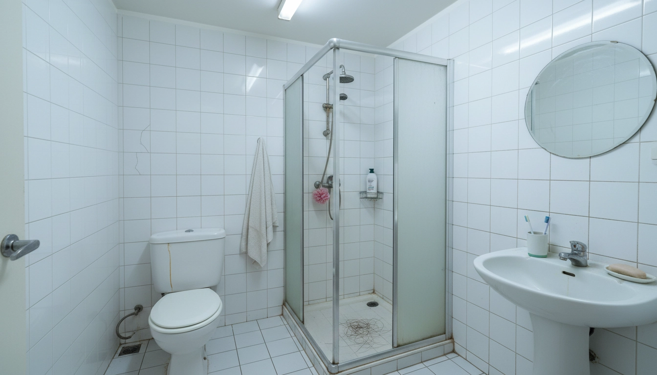 Baie înainte de renovare și home staging virtual