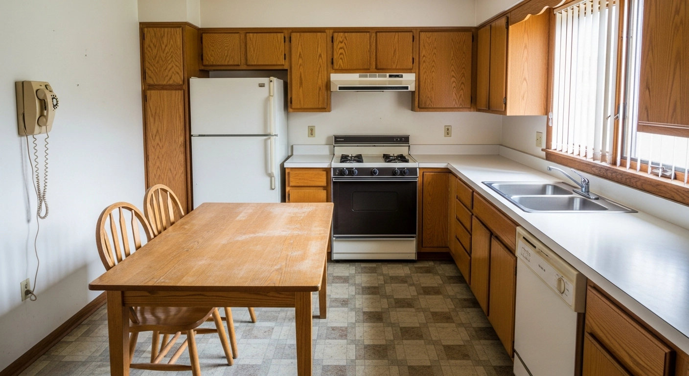 Bucătărie veche înainte de home staging virtual